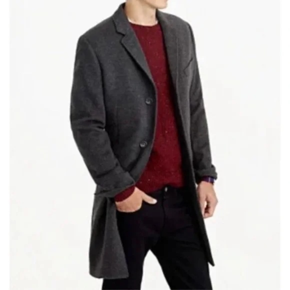 J.Crew Classic Tweed Topcoat | Charcoal Herringbone | 40R - Picture 2 of 4